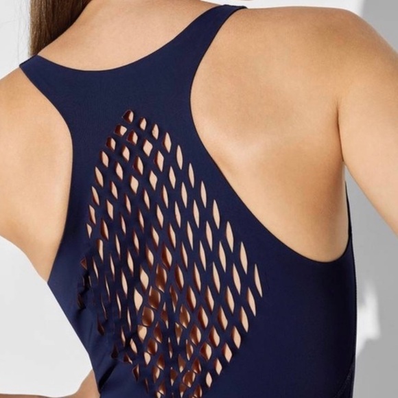 NWT Dion Lee x Carbon38 Perf Perforated Cutout Bodysuit in Navy - Picture 3 of 7